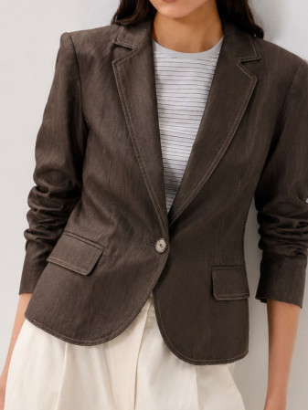 BLAZER DENIM CAFE ALGODON