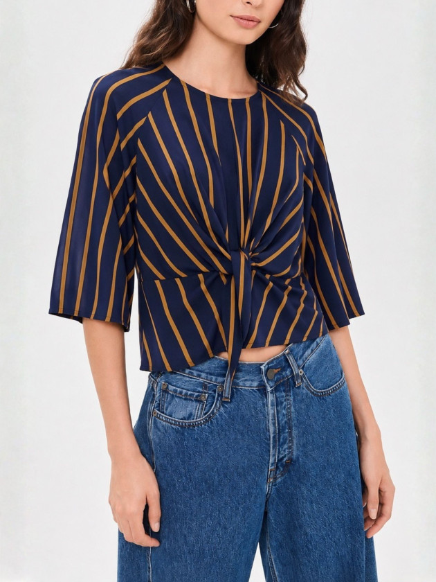 BLUSA RAYADA NAVY