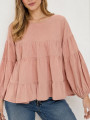 BLUSA ROSE MANGA LARGA