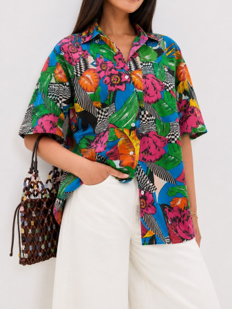 BLUSA VINTAGE ESTAMPADO HAWAII