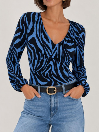 BLUSA Y2K ZEBRA PRINT