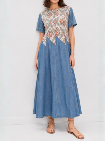 VESTIDO DENIM BORDADO