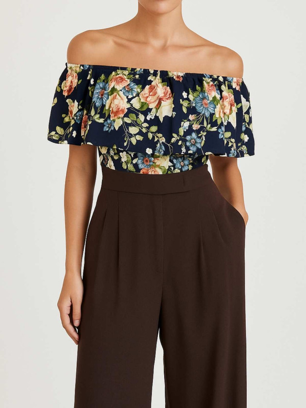 BLUSA FLORAL OFF SHOULDER