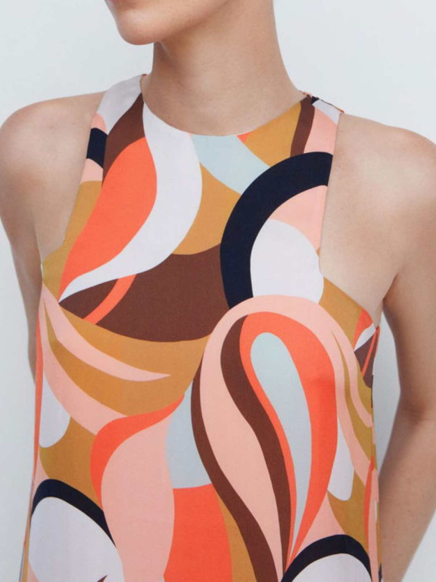 VESTIDO MAXI ESTAMPADO HALTER MANGO
