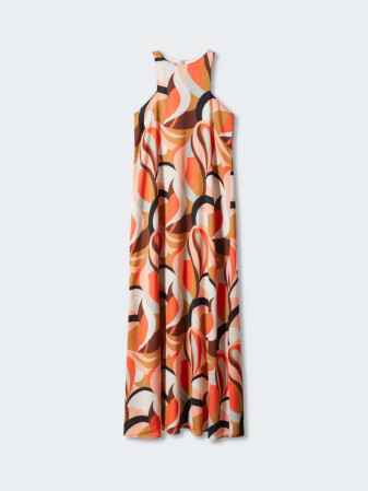 VESTIDO MAXI ESTAMPADO HALTER MANGO