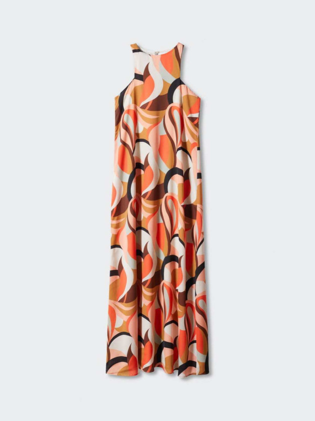 VESTIDO MAXI ESTAMPADO HALTER MANGO