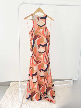 VESTIDO MAXI ESTAMPADO HALTER MANGO