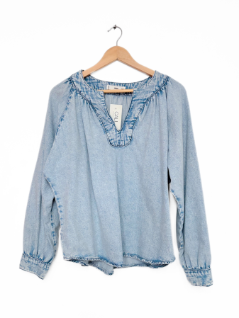 BLUSA DENIM CLARO MANGA LARGA