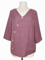 BLUSA MAUVE CON BOTONES DE LADO