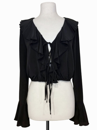 BLUSA NEGRA CON LAZOS