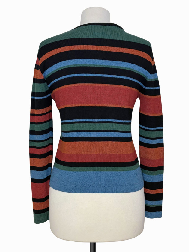 BLUSA VINTAGE CON ZIPPER RAYADA FALL