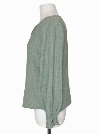 BLUSA VERDE BOHO CON TEXTURA