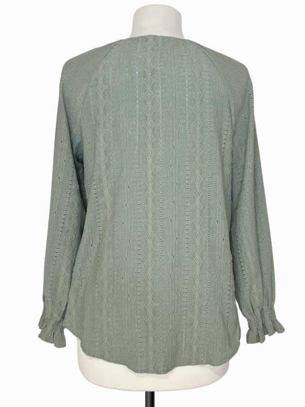 BLUSA VERDE BOHO CON TEXTURA