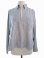 BLUSA MAX STUDIO LONDON RAYADA GRIS Y BLANCO