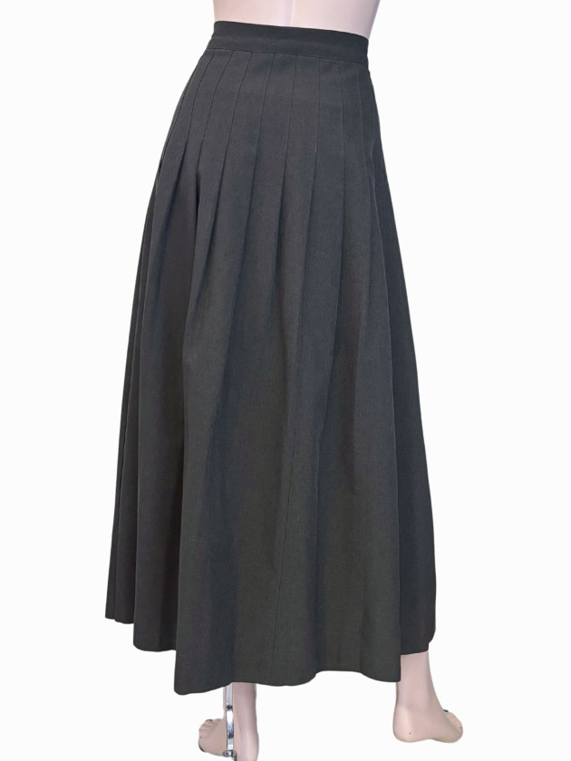 FALDA MIDI VINTAGE GRIS PLISADA
