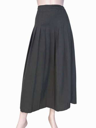 FALDA MIDI VINTAGE GRIS PLISADA