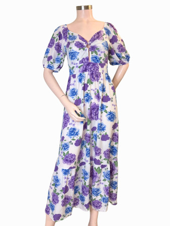 VESTIDO FLORAL LUCCA FLORES MORADAS