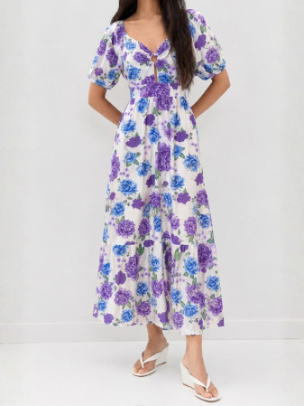 VESTIDO FLORAL LUCCA FLORES MORADAS