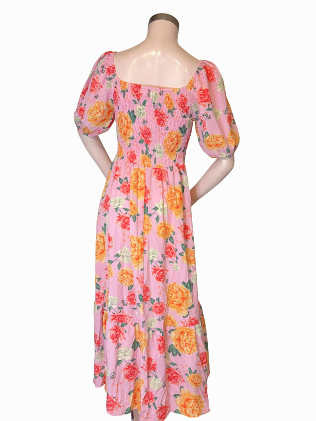 VESTIDO FLORAL LUCCA ROSADO
