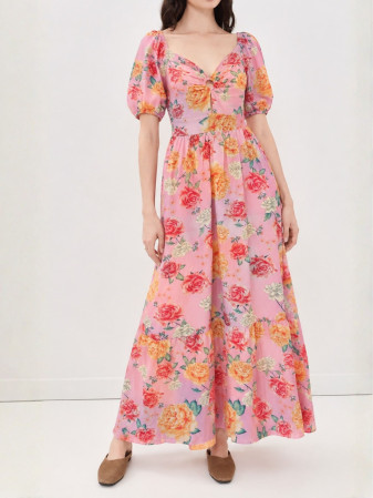 VESTIDO FLORAL LUCCA ROSADO