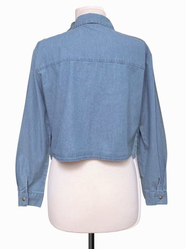 BLUSA DENIM CON BORDADO FLORAL