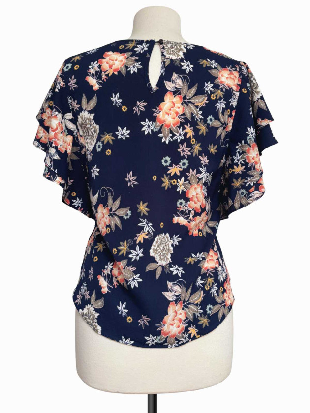 BLUSA FLORAL AZUL NEGRO