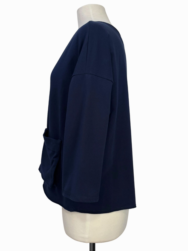 BLUSA AZUL BOXY ASIMETRICA