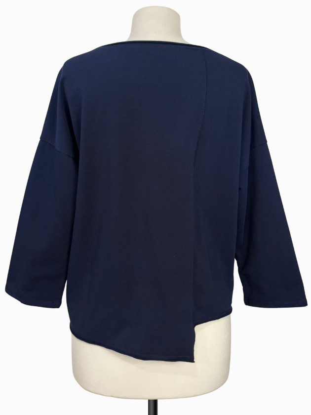 BLUSA AZUL BOXY ASIMETRICA
