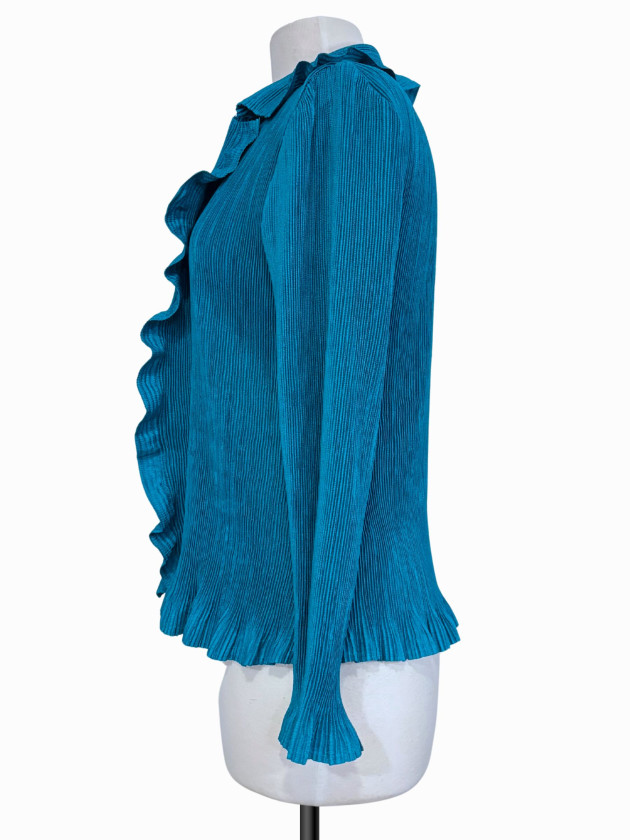 BLUSA ABIERTA Y2K TURQUESA