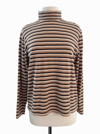 BLUSA CUELLO ALTO RAYADA