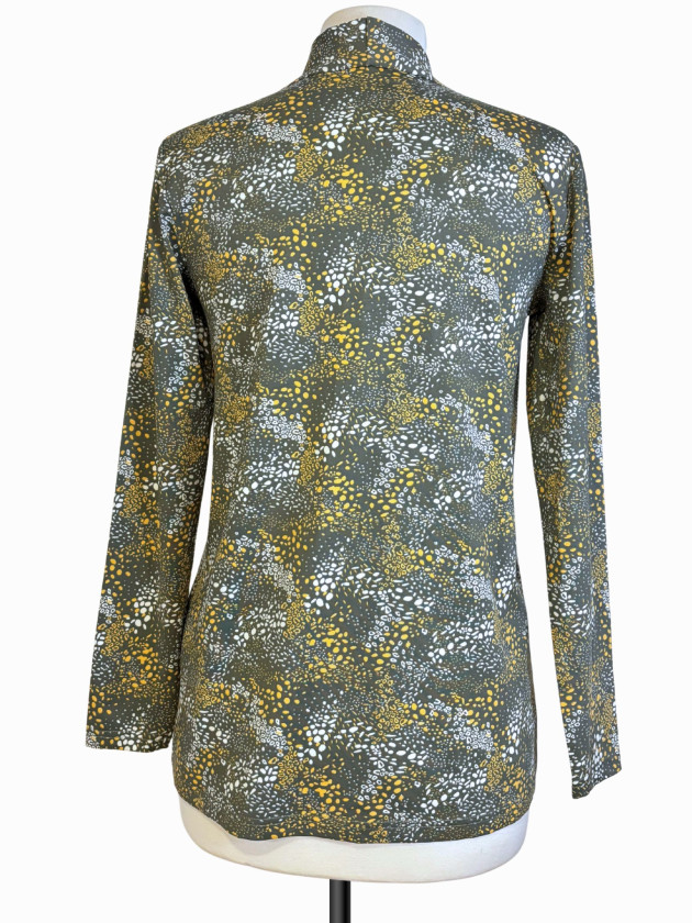 BLUSA CUELLO V ESTAMPADA VERDE