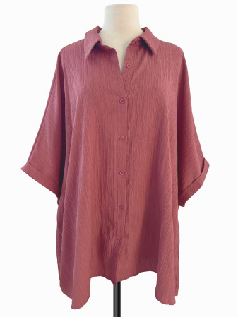 BLUSA ROSA VIEJA DE BOTONES