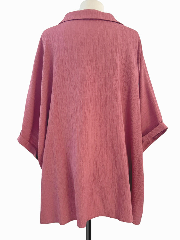 BLUSA ROSA VIEJA DE BOTONES