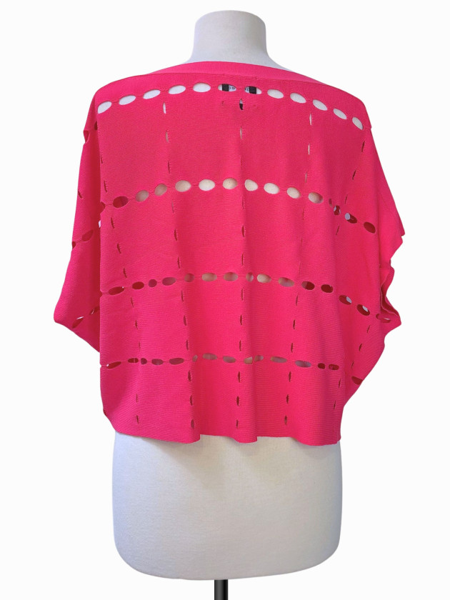 BLUSA BOXY TEJIDA ROSA