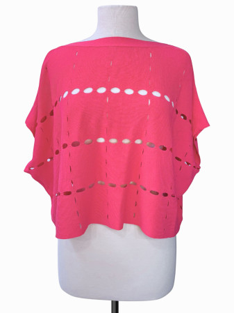 BLUSA BOXY TEJIDA ROSA