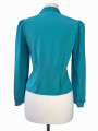 BLUSA VINTAGE SATINADA TURQUESA