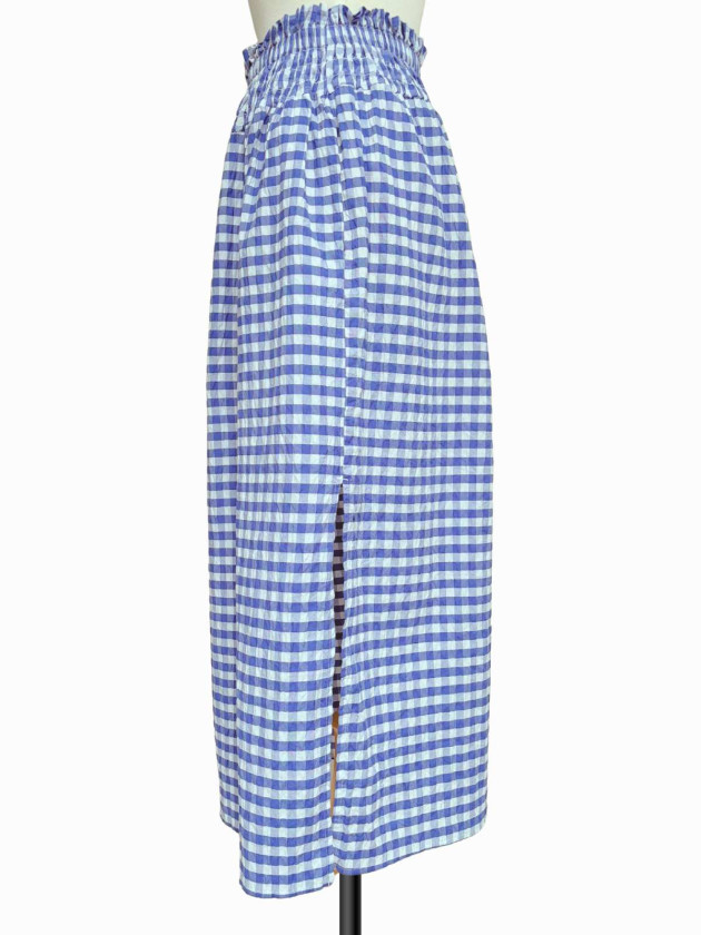 FALDA MAXI DE CUADROS AZUL