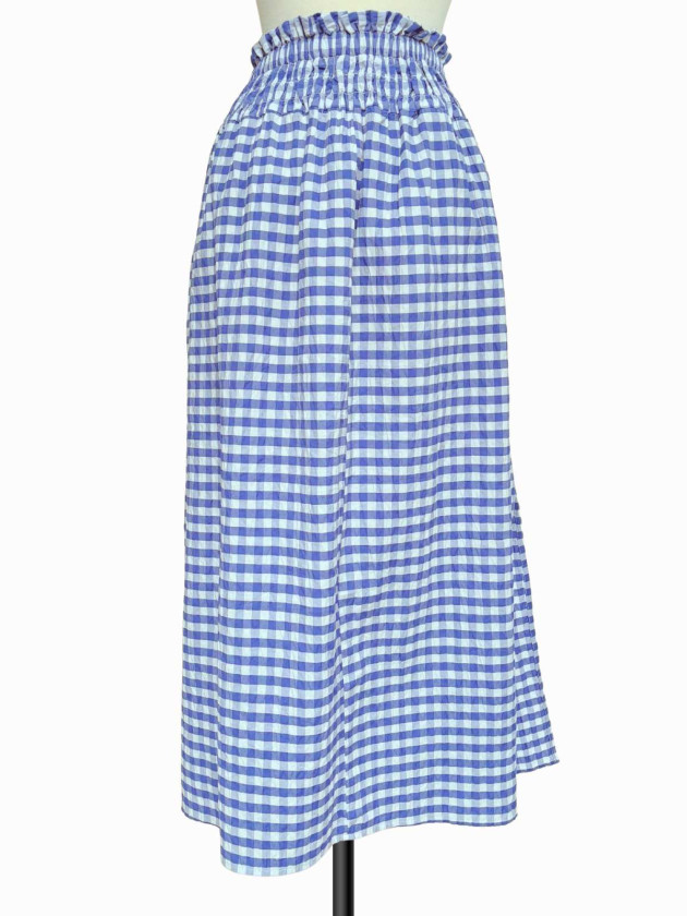 FALDA MAXI DE CUADROS AZUL