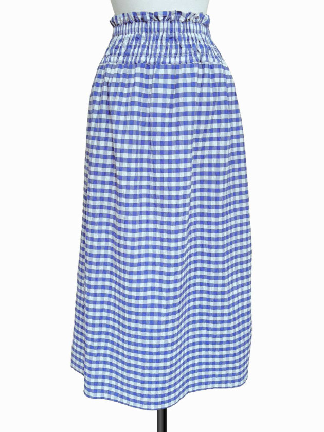 FALDA MAXI DE CUADROS AZUL