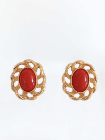 ARITOS VINTAGE MONET ROJOS