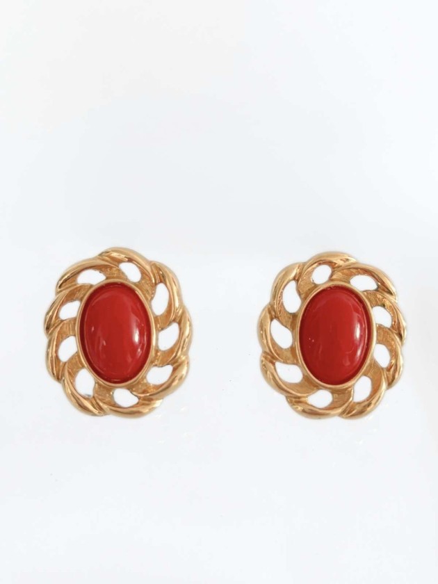 ARITOS VINTAGE MONET ROJOS