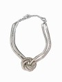 COLLAR KNOT MESH PLATEADO