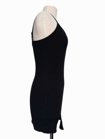 VESTIDO NEGRO BASICO KNIT CON ABERTURAS