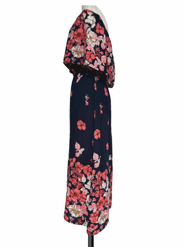 VESTIDO MAXI FLORAL AZUL NEGRO