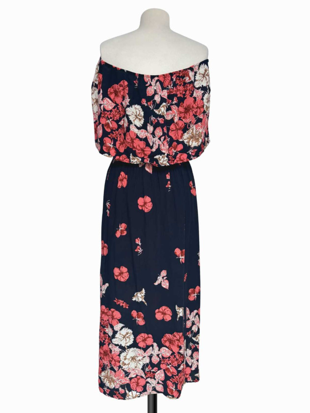 VESTIDO MAXI FLORAL AZUL NEGRO