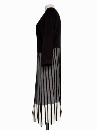 VESTIDO TEJIDO MIDI CALVIN KLEIN BLANCO Y NEGRO