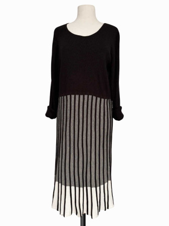 VESTIDO TEJIDO MIDI CALVIN KLEIN BLANCO Y NEGRO