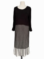 VESTIDO TEJIDO MIDI CALVIN KLEIN BLANCO Y NEGRO