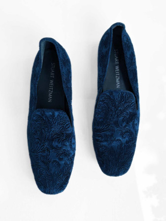 LOAFERS STUART WEITZMAN VELVET AZUL