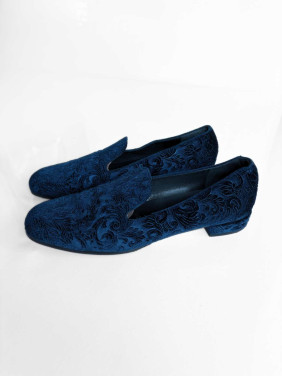 LOAFERS STUART WEITZMAN VELVET AZUL